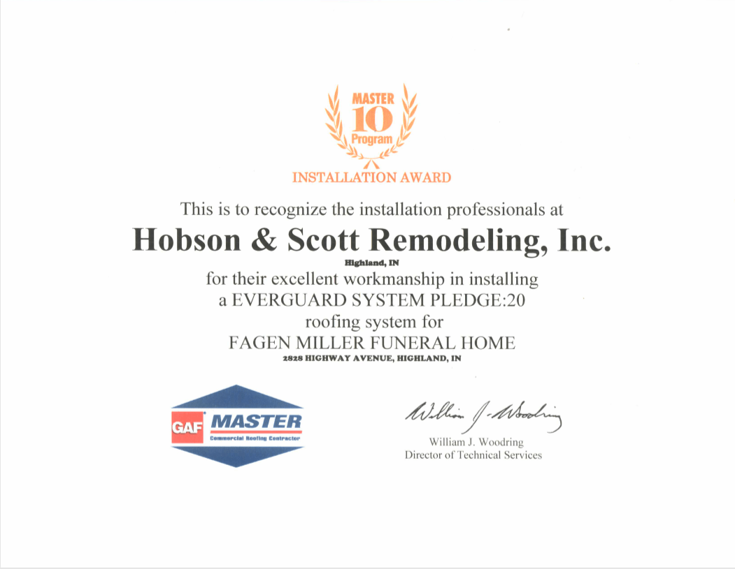 Master 10 Installation Award